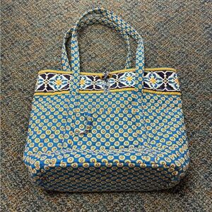 Vera Bradley Blue and Yellow Geometric Tote